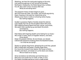 AQA GCSE English Literature - 'Power and Conflict' (Comparing 'Exposure' and 'Remains') FULL ESSAY