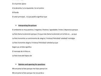 picture based discussion framework for new GCSE specifications