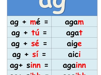 Gaeilge: Réamhfhocal 'ag', 'ar', 'as', 'de', 'do', 'faoi', 'le', 'ó',
