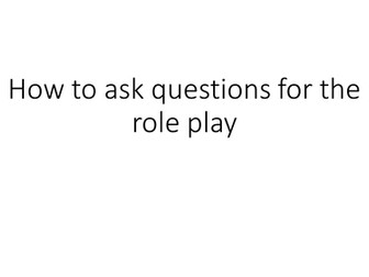 New GCSE Role play speaking on technology