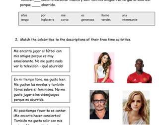 Que te gusta hacer worksheet