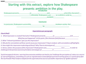 Structuring an Analytical Essay for Macbeth