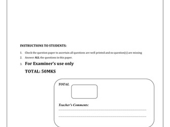 THE BLACK DEATH TEST FOR YEAR 7