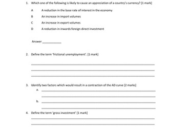 Theme 2 Edexcel short questions exam preparation