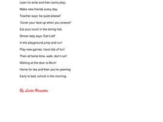 School Day -simple poem about the parts of the school day.