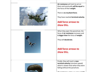 Terminal velocity GCSE worksheets
