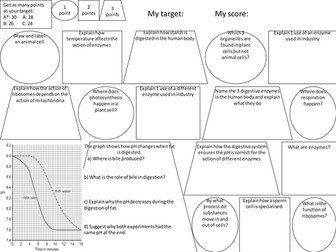 AQA Additional science - biology differentiated revision mats