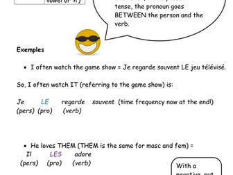 Les Pronoms - French Direct Object Pronouns