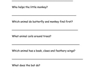 Guided Reading Comprehension sheets