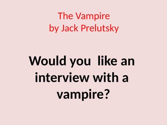 Gothic Poetry: Comparing Vampires Prelutsky and Hughes