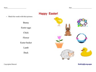 Easter - match words with pictures