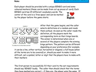 GCSE English Language Bingo