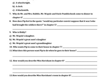 Great Expectations Quizzes