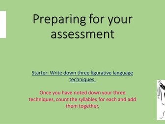 Gothic poetry assessment preparation