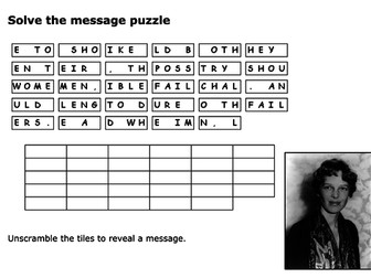 Solve the message puzzle from Amelia Earhart