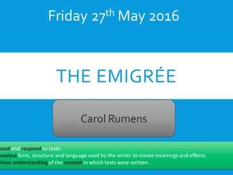 The Emigree - Carol Rumens