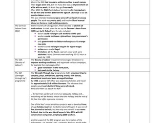 GCSE Revision: Germany, Workers under the Nazis
