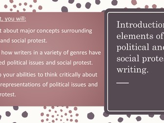 Social and Political Unrest Writing