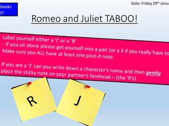 Romeo and Juliet differentiated group work