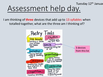 Poetry assessment help lesson
