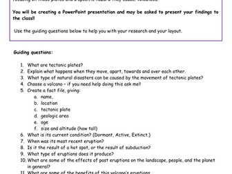 Volcano Research project