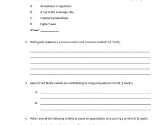 Theme 4 Edexcel practice short questions