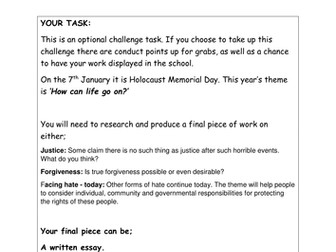Holocaust memorial day project