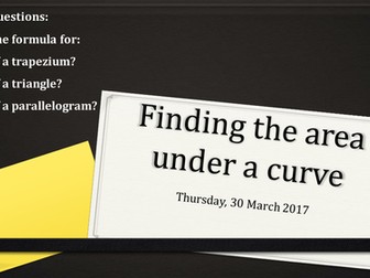 Area Under a Curve using Trapezia