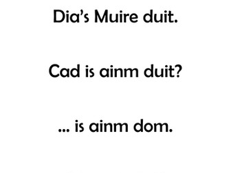Gaeilge: Mé Féin, Feidhmeanna Teanga, labhairt, leitheoireacht