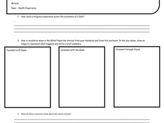 Religious Experience A3 Revision Sheet GCSE Edexcel  B