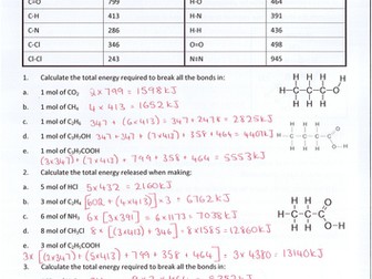 GCSE Chemistry Bond Energy Calculations