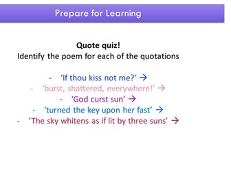 AQA 2017 English poetry cluster comparison lesson