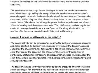 EYFS/KS1 A Midsummer Nights Dream Whoosh! Drama Story Activity - Shakespeare Week