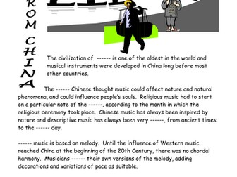 COVER WORK CHINESE MUSIC WORK SHEET