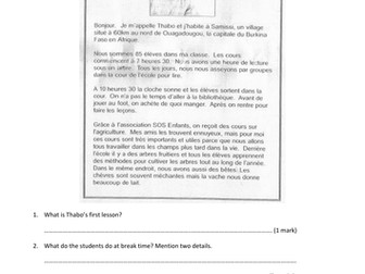 AQA GCSE Higher French reading revision. Topic social issues/relationships. Spec 4655