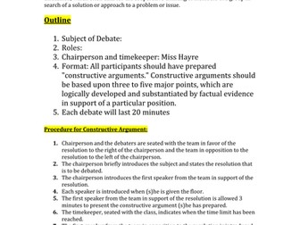 Guidelines for a Debate