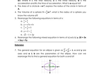 Maths for Science 1  - Rearranging Equations (GCSE)