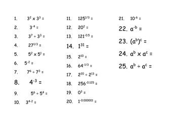 Maths for Science - Powers of Indices and Standard Form