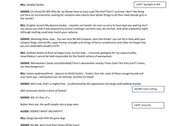 WRITING/English- PLAY SCRIPT Writing- Year 5/6- Model/Planning template/Word Bank