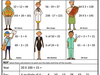 Maths Murder Mystery (KS2 Revision, SATs)