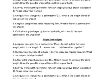 Area and Perimeter Pack