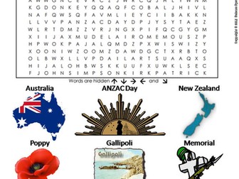 ANZAC Day Word Search