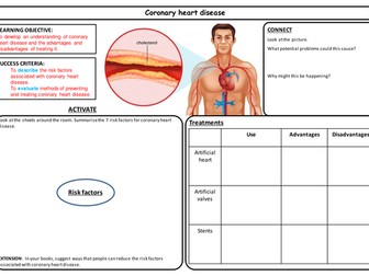 New GCSE Biology Specification - Coronary Heart disease learning mat