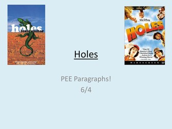 PEE lesson- 'Holes' by Louis Sachar