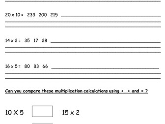 Year 2 Interim Framework- Greater depth multiplication facts