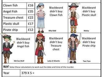 6 Maths Murder Mystery Bundle (KS2 Revision, SATs) | Teaching Resources