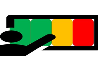 4 minute powerpoint timer. Teacher slide with green amber red, fades across board over 4 minutes.