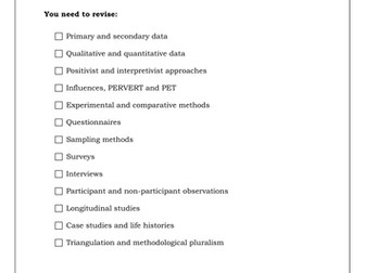 AQA A Level Sociology Research Methods Revision Guide