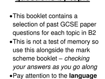 FORMATTED!! AQA B2 Past questions and answers by topic