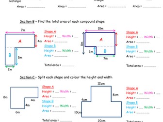 Compound area worksheet (scaffolded)